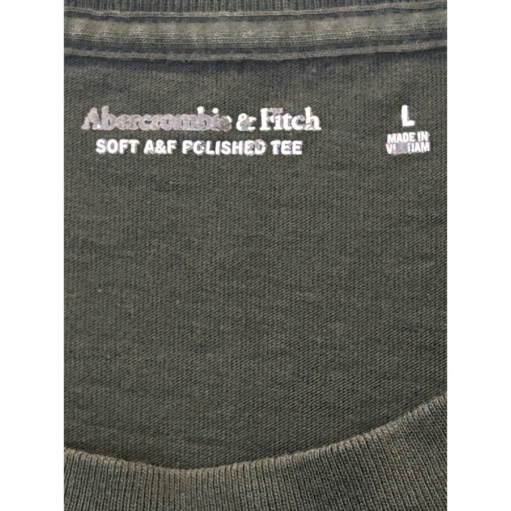 Abercrombie & Fitch Men's Large Green T-Shirt Crew Short Sleeve Moose Logo - Picture 3 of 7